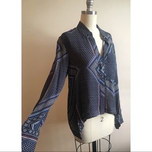 Derek Lam Silk Scarf Printed Asymmetrical Blouse